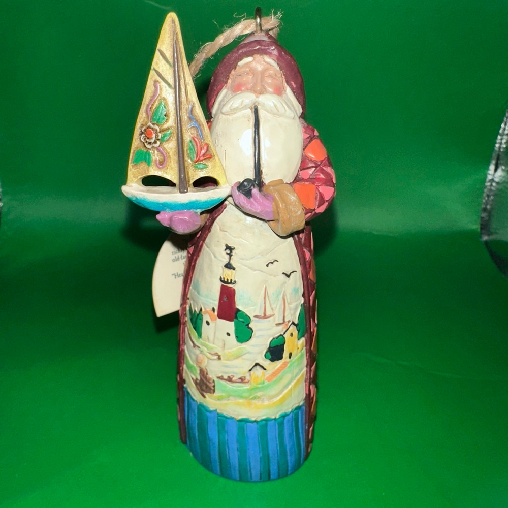 NOS Vintage 2006 Jim Shore Heartwood Creek A Ship Sails In Santa Ornament 4 1/2”